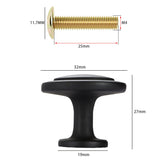 FixtureDisplays® 25 pcs of Oil Rubbed Bronze Cabinet Hardware Round Knob - 1-1/4" Diameter for Drawer Dresser Kitchen Cupboard Door, Comes with 1" M Screws 16885