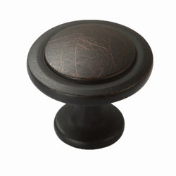 FixtureDisplays® 25 pcs of Oil Rubbed Bronze Cabinet Hardware Round Knob - 1-1/4" Diameter for Drawer Dresser Kitchen Cupboard Door, Comes with 1" M Screws 16885