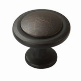 FixtureDisplays® 25 pcs of Oil Rubbed Bronze Cabinet Hardware Round Knob - 1-1/4" Diameter for Drawer Dresser Kitchen Cupboard Door, Comes with 1" M Screws 16885