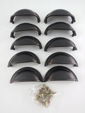 10PC Oil Rubbed Bronze Cabinet Pulls Hardware Bin Cup Drawer Handle Pull 3 Hole