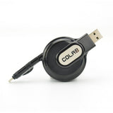 FixtureDisplays® Duo (2.6ft/0.8m) Retractable Flat Charge and Sync 2-in-1 Cable with Lightning & microUSB connectors for IOS/Android 16903