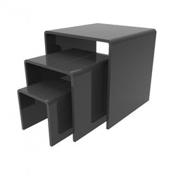 Three Riser Combo 2, 3, 4 Cube 3-Sided Black Plexiglass Pedestal Lucite Acrylic Display Risers Jewelry Showcase Fixtures - 1/8 Thick 16905-234-BLACK