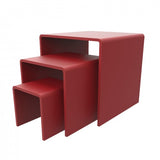 Three Riser Combo 2, 3, 4 Cube 3-Sided Red Plexiglass Pedestal Lucite Acrylic Display Risers Jewelry Showcase Fixtures - 1/8 Thick 16905-234-RED