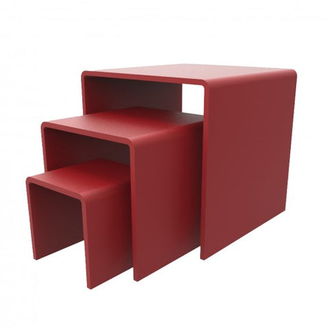 Three Riser Combo 2, 3, 4 Cube 3-Sided Red Plexiglass Pedestal Lucite Acrylic Display Risers Jewelry Showcase Fixtures - 1/8 Thick 16905-234-RED