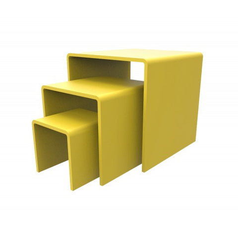 Three Riser Combo 2, 3, 4 Cube 3-Sided Yellow Plexiglass Pedestal Lucite Acrylic Display Risers Jewelry Showcase Fixtures - 1/8 Thick 16905-234-YELLOW