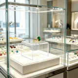 One Riser Combo 2" Cube 3-Sided Clear Plexiglass Pedestal Lucite Acrylic Display Risers Jewelry Showcase Fixtures - 1/8" Thick 16905-2INCH-CLEAR