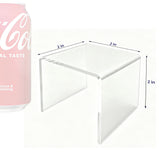 One Riser Combo 2" Cube 3-Sided Clear Plexiglass Pedestal Lucite Acrylic Display Risers Jewelry Showcase Fixtures - 1/8" Thick 16905-2INCH-CLEAR