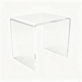 One Riser Combo 2" Cube 3-Sided Clear Plexiglass Pedestal Lucite Acrylic Display Risers Jewelry Showcase Fixtures - 1/8" Thick 16905-2INCH-CLEAR