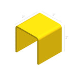 One Riser Combo 2" Cube 3-Sided Yellow Plexiglass Pedestal Lucite Acrylic Display Risers Jewelry Showcase Fixtures - 1/8" Thick 16905-2INCH-YELLOW
