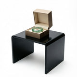One Riser Combo 4" Cube 3-Sided Black Plexiglass Pedestal Lucite Acrylic Display Risers Jewelry Showcase Fixtures - 1/8" Thick 16905-4INCH-BLACK