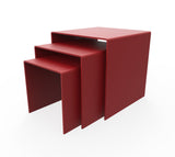 Three Riser Combo 5, 6, 7 Cube 3-Sided Red Plexiglass Pedestal Lucite Acrylic Display Risers Jewelry Showcase Fixtures - 1/8 Thick 16905-567-RED