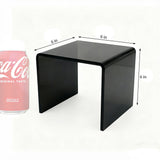 One Riser Combo 6" Cube 3-Sided Black Plexiglass Pedestal Lucite Acrylic Display Risers Jewelry Showcase Fixtures - 1/8" Thick 16905-6INCH-BLACK