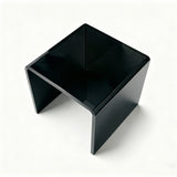 One Riser Combo 6" Cube 3-Sided Black Plexiglass Pedestal Lucite Acrylic Display Risers Jewelry Showcase Fixtures - 1/8" Thick 16905-6INCH-BLACK