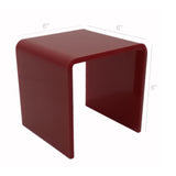 One Riser Combo 6" Cube 3-Sided Red Plexiglass Pedestal Lucite Acrylic Display Risers Jewelry Showcase Fixtures - 1/8" Thick 16905-6INCH-RED