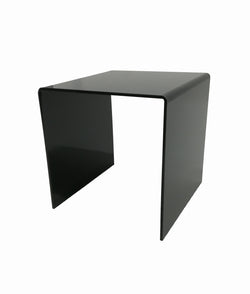 One Riser Combo 7" Cube 3-Sided Black Plexiglass Pedestal Lucite Acrylic Display Risers Jewelry Showcase Fixtures - 1/8" Thick 16905-7INCH-BLACK