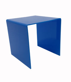 One Riser Combo 7" Cube 3-Sided Blue Plexiglass Pedestal Lucite Acrylic Display Risers Jewelry Showcase Fixtures - 1/8" Thick 16905-7INCH-BLUE