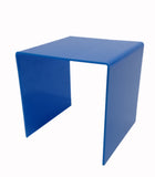 One Riser Combo 7" Cube 3-Sided Blue Plexiglass Pedestal Lucite Acrylic Display Risers Jewelry Showcase Fixtures - 1/8" Thick 16905-7INCH-BLUE