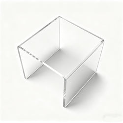 One Riser Combo 7" Cube 3-Sided Clear Plexiglass Pedestal Lucite Acrylic Display Risers Jewelry Showcase Fixtures - 1/8" Thick 16905-7INCH-CLEAR