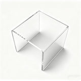 One Riser Combo 7" Cube 3-Sided Clear Plexiglass Pedestal Lucite Acrylic Display Risers Jewelry Showcase Fixtures - 1/8" Thick 16905-7INCH-CLEAR
