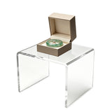 One Riser Combo 7" Cube 3-Sided Clear Plexiglass Pedestal Lucite Acrylic Display Risers Jewelry Showcase Fixtures - 1/8" Thick 16905-7INCH-CLEAR