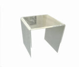 One Riser Combo 7" Cube 3-Sided Clear Plexiglass Pedestal Lucite Acrylic Display Risers Jewelry Showcase Fixtures - 1/8" Thick 16905-7INCH-CLEAR
