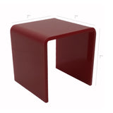 One Riser Combo 7" Cube 3-Sided Red Plexiglass Pedestal Lucite Acrylic Display Risers Jewelry Showcase Fixtures - 1/8" Thick 16905-7INCH-RED