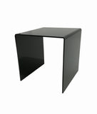 One Riser Combo 8" Cube 3-Sided Black Plexiglass Pedestal Lucite Acrylic Display Risers Jewelry Showcase Fixtures - 1/8" Thick 16905-8INCH-BLACK