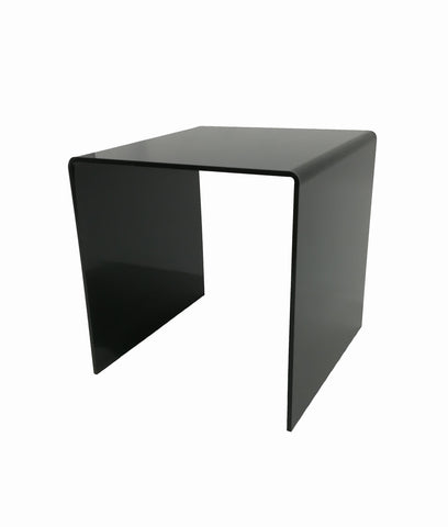 One Riser Combo 8" Cube 3-Sided Black Plexiglass Pedestal Lucite Acrylic Display Risers Jewelry Showcase Fixtures - 1/8" Thick 16905-8INCH-BLACK