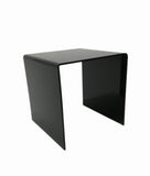One Riser Combo 8" Cube 3-Sided Black Plexiglass Pedestal Lucite Acrylic Display Risers Jewelry Showcase Fixtures - 1/8" Thick 16905-8INCH-BLACK