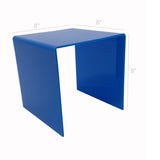 One Riser Combo 8" Cube 3-Sided Blue Plexiglass Pedestal Lucite Acrylic Display Risers Jewelry Showcase Fixtures - 1/8" Thick 16905-8INCH-BLUE