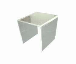 One Riser Combo 7" Cube 3-Sided Clear Plexiglass Pedestal Lucite Acrylic Display Risers Jewelry Showcase Fixtures - 1/8" Thick 16905-7INCH-CLEAR