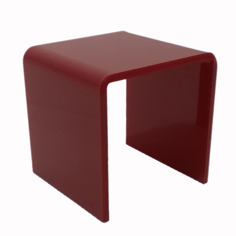 One Riser Combo 8" Cube 3-Sided Red Plexiglass Pedestal Lucite Acrylic Display Risers Jewelry Showcase Fixtures - 1/8" Thick 16905-8INCH-RED