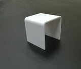 One Riser Combo 8" Cube 3-Sided White Plexiglass Pedestal Lucite Acrylic Display Risers Jewelry Showcase Fixtures - 1/8" Thick 16905-8INCH-WHITE