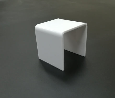 One Riser Combo 8" Cube 3-Sided White Plexiglass Pedestal Lucite Acrylic Display Risers Jewelry Showcase Fixtures - 1/8" Thick 16905-8INCH-WHITE