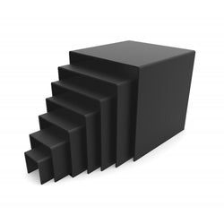 Seven Riser Combo 2, 3, 4,5,6,7,8 Cube 3-Sided Black Plexiglass Pedestal Lucite Acrylic Display Risers Jewelry Showcase Fixtures - 1/8 Thick 16905-2345678-BLACK