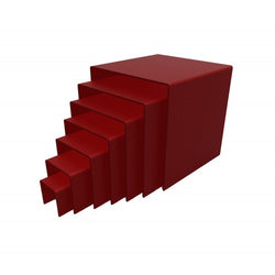 Seven Riser Combo 2, 3, 4,5,6,7,8 Cube 3-Sided Red Plexiglass Pedestal Lucite Acrylic Display Risers Jewelry Showcase Fixtures - 1/8 Thick 16905-2345678-RED