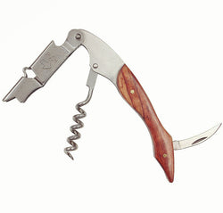 FixtureDisplays® Waiters Corkscrew, All-in-one Corkscrew, Bottle Opener and Foil Cutter, Natural Rosewood Handle, Favoured Choice of Sommeliers, Waiters and Bartenders 16920