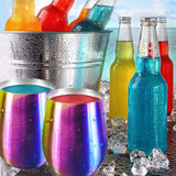 1PK Stainless Steel Wine Glasses Large Stemless Goblets(18 oz) Drinking Tumblers