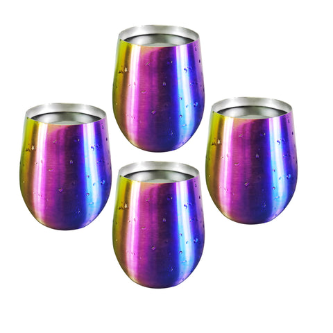 4PK Stainless Steel Wine Glasses Large Stemless Goblets(18 oz) Drinking Tumblers