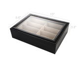 Leather Box Eyeglasses Eyewear Organizer Display Storage Case Glasses Box