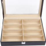Leather Box Eyeglasses Eyewear Organizer Display Storage Case Glasses Box