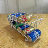 Stylish Soda Can Beverage Dispenser Rack, Dispenses 10 Standard Size 12oz Soda Cans and Holds Canned