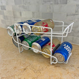 Stylish Soda Can Beverage Dispenser Rack, Dispenses 10 Standard Size 12oz Soda Cans and Holds Canned