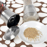 Stainless Steel Brushed Mill Salt Pepper Manual Bottle Grinder Glass Bottle Tool