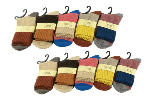 10 Pairs Womens Winter Soft Warm Thick Knit Wool Vintage Casual Crew Socks