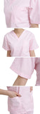FixtureDisplays Women's V Neck Scrub Top Pink (XL) 16961 XL