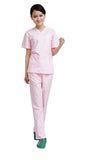 FixtureDisplays Women's V Neck Scrub Top Pink (XL) 16961 XL