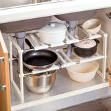Adjustable Under Sink Organizer Bathroom Kitchen Pantry Storage Shelf