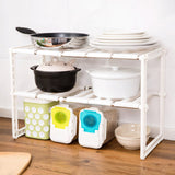 Adjustable Under Sink Organizer Bathroom Kitchen Pantry Storage Shelf