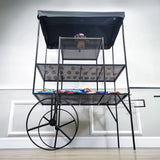 Large Metal Flower Cart Pot Planter Cart Produce Cart Fruit Display Kiosk Stand